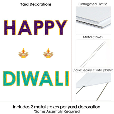 Happy Diwali - Yard Sign Outdoor Lawn Decorations - Festival of Lights Party Yard Signs - Happy Diwali