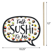 Funny Let's Roll - Sushi - 10 Piece Japanese Party Photo Booth Props Kit