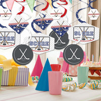 Shoots & Scores! - Hockey - Baby Shower or Birthday Party Hanging Decor - Party Decoration Swirls - Set of 40