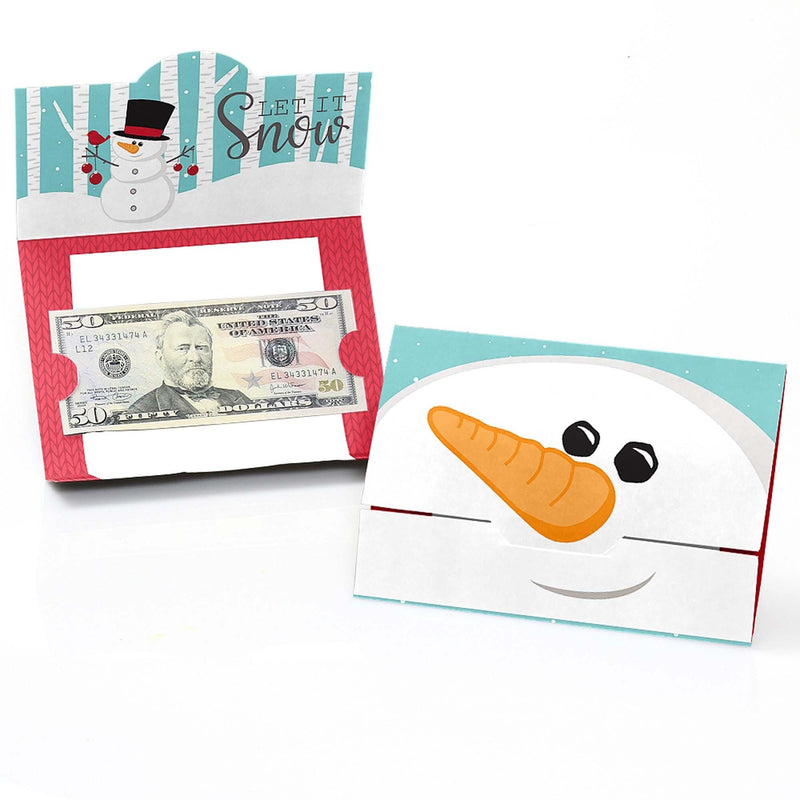 Let It Snow - Snowman - Set of 8 Holiday & Christmas Party Money And Gift Card Holders