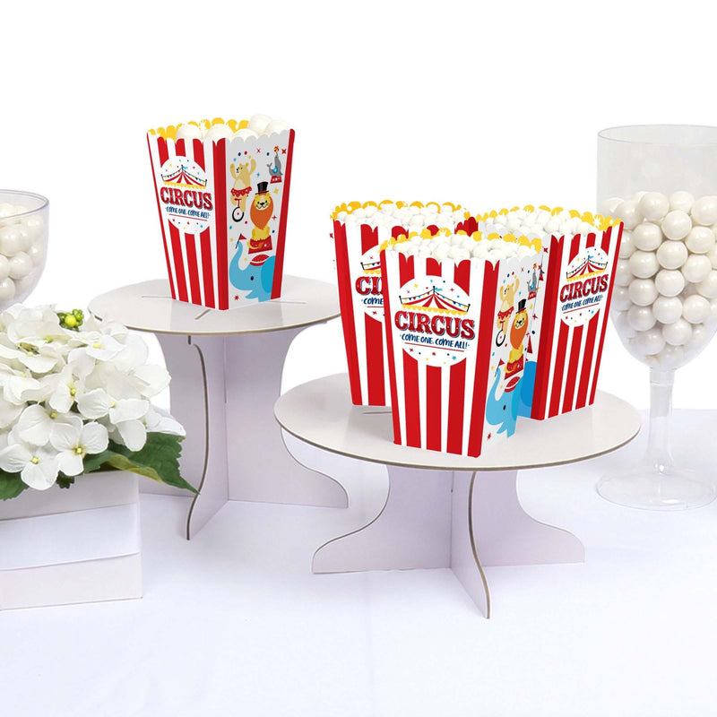 Carnival - Step Right Up Circus - Carnival Themed Baby Shower or Birthday Party Favor Popcorn Treat Boxes - Set of 12