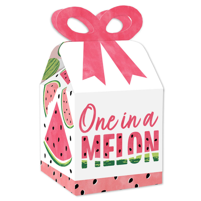 Sweet Watermelon - Square Favor Gift Boxes - Fruit Party Bow Boxes - Set of 12