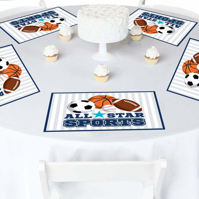 Go, Fight, Win - Sports - Party Table Decorations - Baby Shower or Birthday Party Placemats - Set of 16