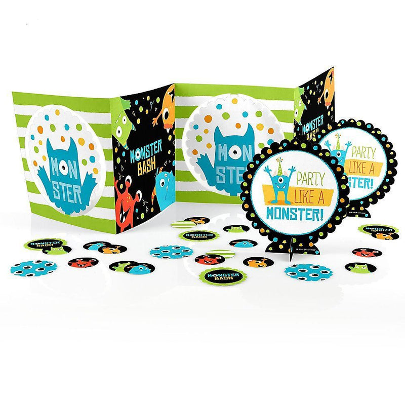 Monster Bash - Little Monster Birthday Party or Baby Shower Centerpiece and Table Decoration Kit