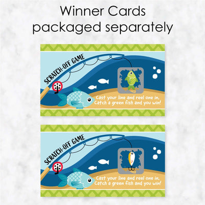 Let's Go Fishing - Fish Themed Party or Birthday Party Game Scratch Off Cards - 22 Count