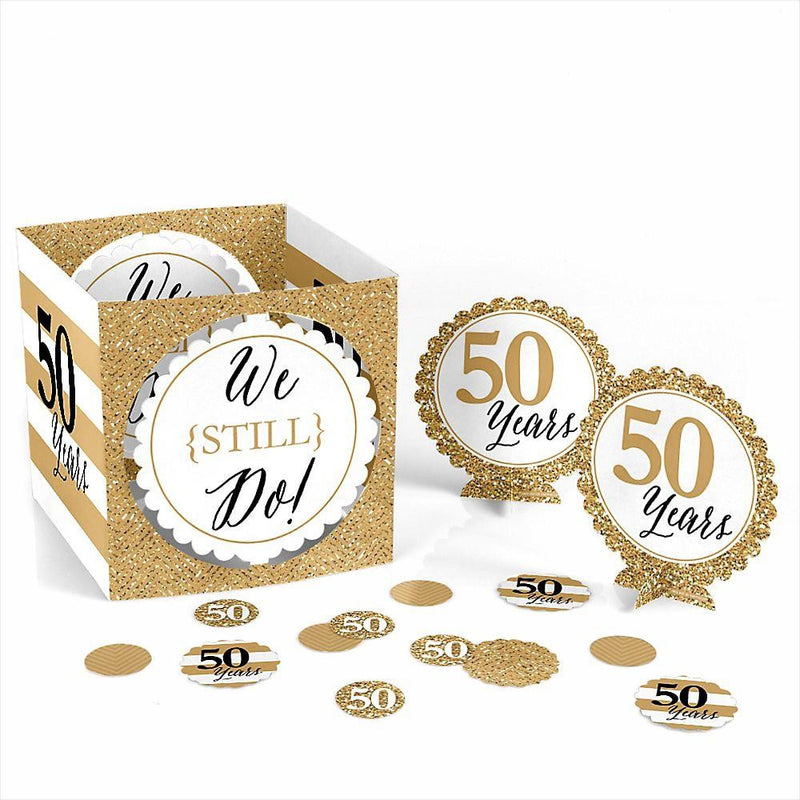 We Still Do - 50th Wedding Anniversary - Anniversary Party Centerpiece and Table Decoration Kit