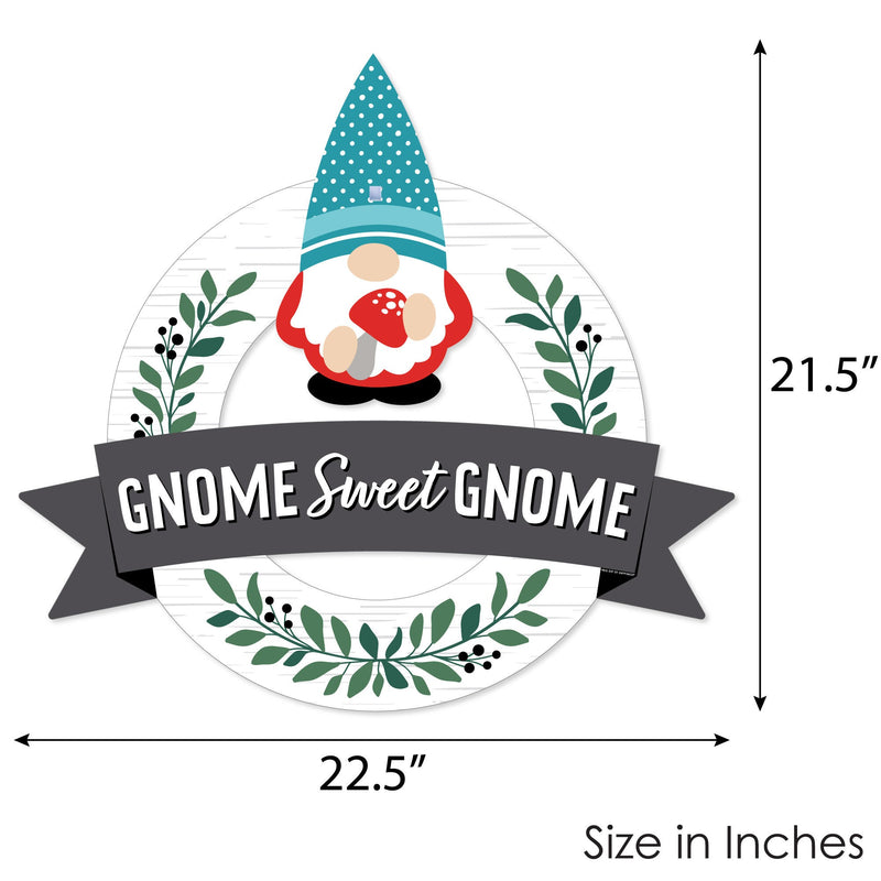 Holiday Gnome Sweet Gnome - Front Door Seasonal Decor - Interchangeable Wreath