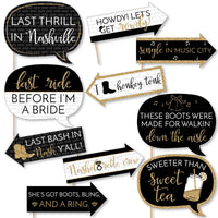 Funny Nash Bash - 10 Piece Nashville Bachelorette Party Photo Booth Props Kit