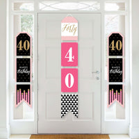 Chic 40th Birthday Indoor Door Decor