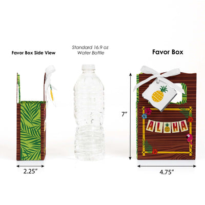 Tiki Luau - Tropical Hawaiian Summer Party Favor Boxes - Set of 12