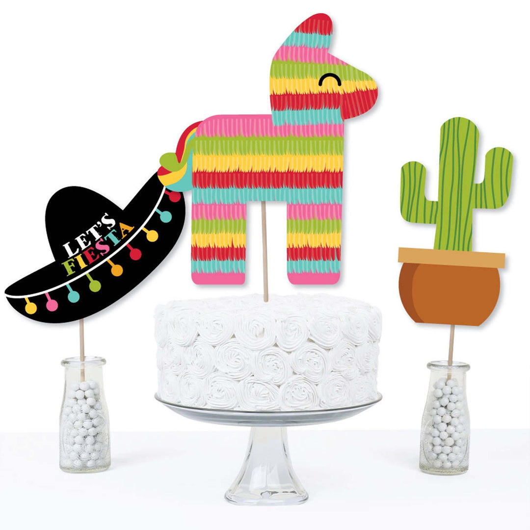 Let's Fiesta - Mexican Fiesta Party Centerpiece Sticks - Table Toppers - Set of 15