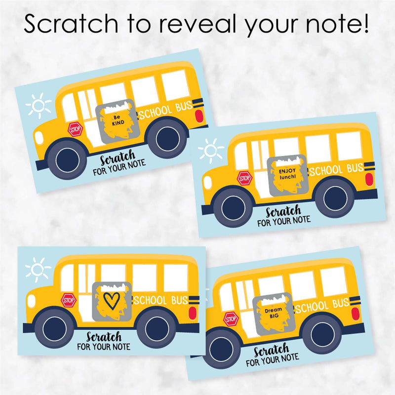 Back to School - First Day of School Kids Lunch Box Notes - Scratch Off Cards - 22 ct