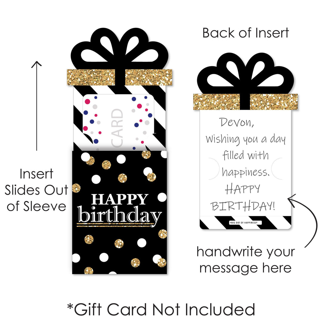 Adult Happy Birthday Birthday Party Money and Gift Card Sleeves - Nifty Gifty Card Holders - Set of 8