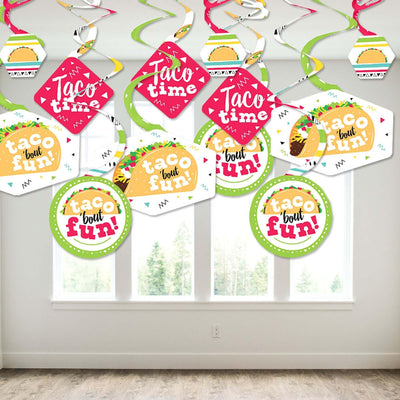 Taco 'Bout Fun - Mexican Fiesta Hanging Decor - Party Decoration Swirls - Set of 40