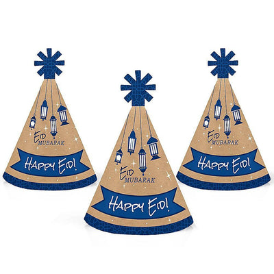 Ramadan - Mini Cone Eid Mubarak Eid Mubarak Hats - Small Little Party Hats - Set of 8