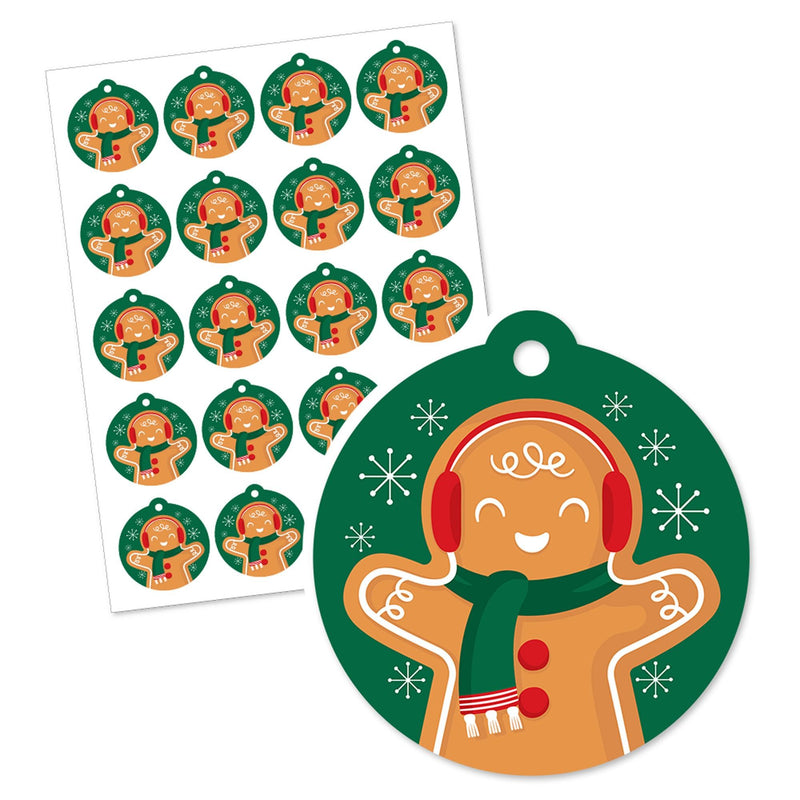Gingerbread Christmas - Gingerbread Man Holiday Party To and From Favor Gift Tags (Set of 20)