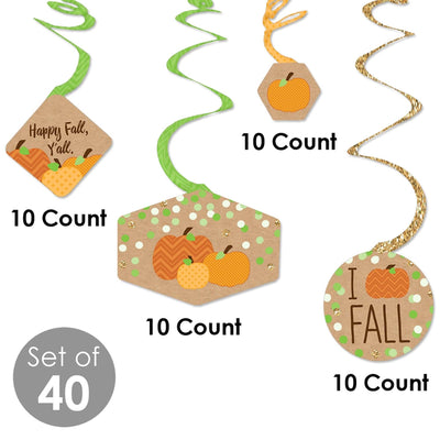Pumpkin Patch - Fall, Halloween or Thanksgiving Party Hanging Decor - Party Decoration Swirls - Set of 40