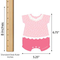 Baby Girl - Picture Bingo Cards and Markers - Pink Baby Shower Shaped Bingo Game - Set of 18