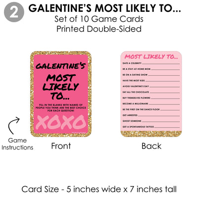 Be My Galentine - 4 Galentine's & Valentine's Day Party Games - 10 Cards Each - This or That, Most Likely To, Drink If, Gals - Gamerific Bundle