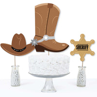 Western Hoedown - Wild West Cowboy Party Centerpiece Sticks - Table Toppers - Set of 15