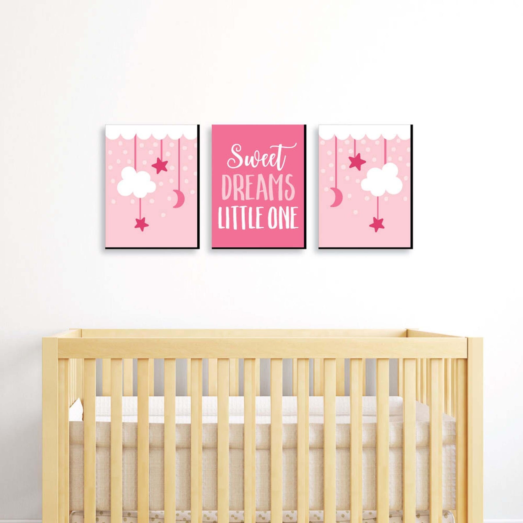Big Dot of Happiness Pink Monkey Girl - Baby Girl Nursery Wall Art and Kids  Room Decorations - Gift Ideas - 7.5 x 10 inches - Set of 3 Prints