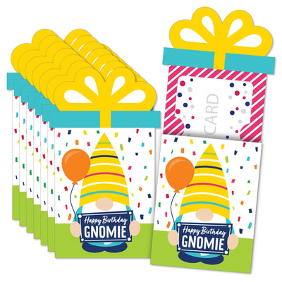 Gnome Birthday - Happy Birthday Party Money and Gift Card Sleeves - Nifty Gifty Card Holders - Set of 8
