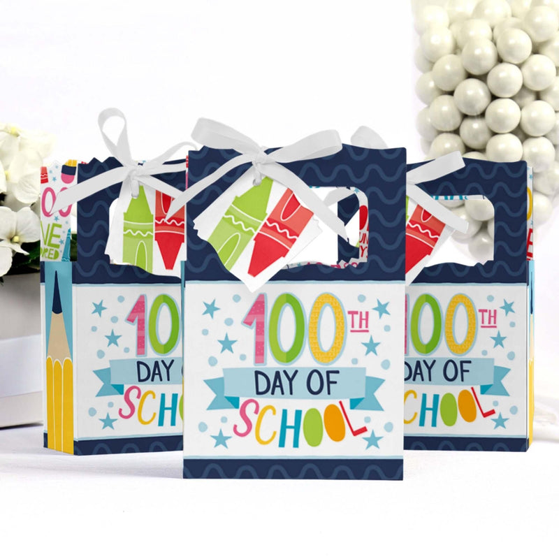 Happy 100th Day of School - 100 Days Party Favor Boxes - Set of 12