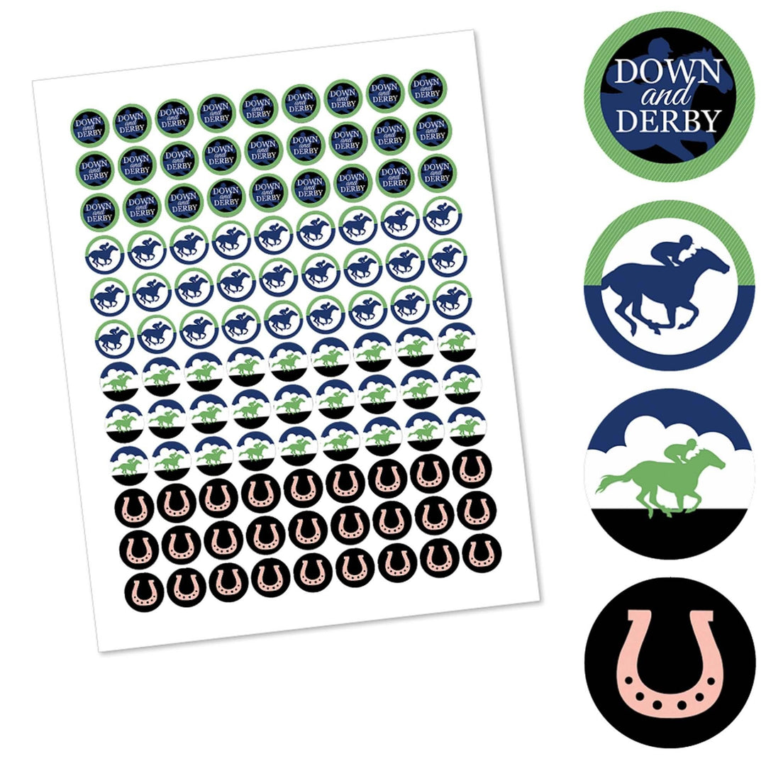 Kentucky Horse Derby - Horse Race Party Round Candy Sticker Favors - Labels Fit Hershey's Kisses - 108 ct