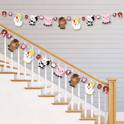 Farm Animals - Barnyard Baby Shower or Birthday Party DIY Decorations - Clothespin Garland Banner - 44 Pieces