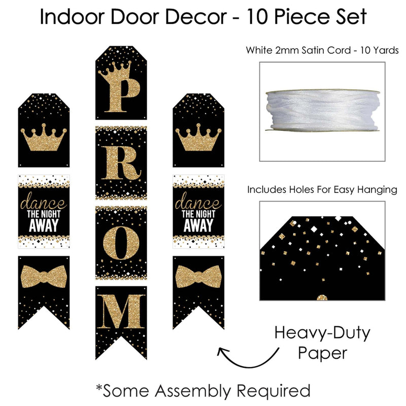 Prom - Hanging Vertical Paper Door Banners - Prom Night Party Wall Decoration Kit - Indoor Door Decor