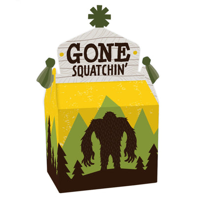Sasquatch Crossing - Treat Box Party Favors - Bigfoot Party or Birthday Party Goodie Gable Boxes - Set of 12