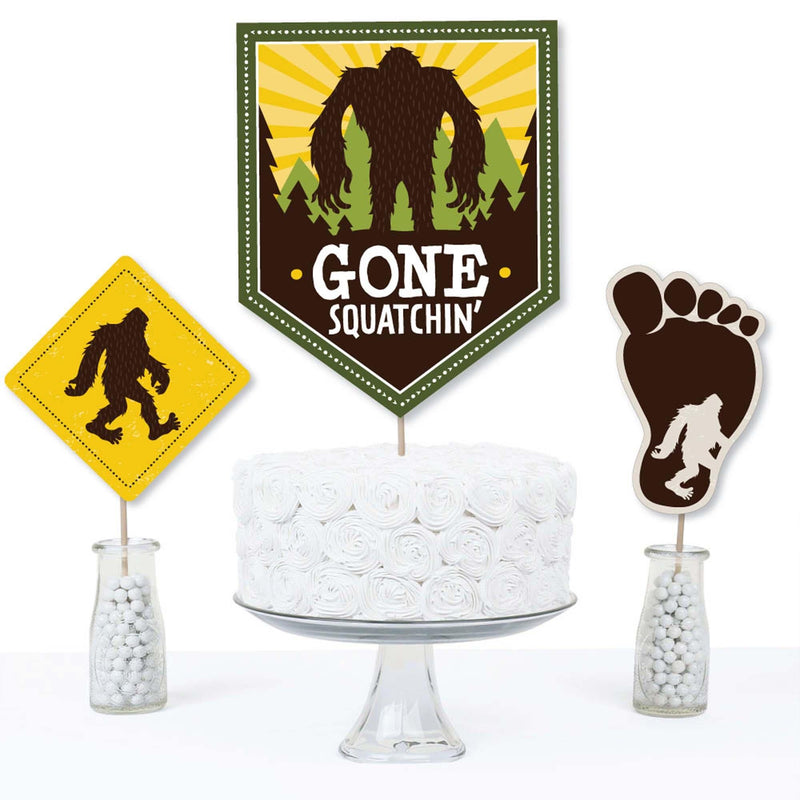 Sasquatch Crossing - Bigfoot Party or Birthday Party Centerpiece Sticks - Table Toppers - Set of 15