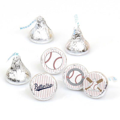 Batter Up - Baseball - Round Candy Labels Party Favors - Fits Hershey's Kisses - 108 ct