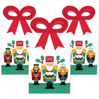Christmas Nutcracker - Square Favor Gift Boxes - Holiday Party Bow Boxes - Set of 12
