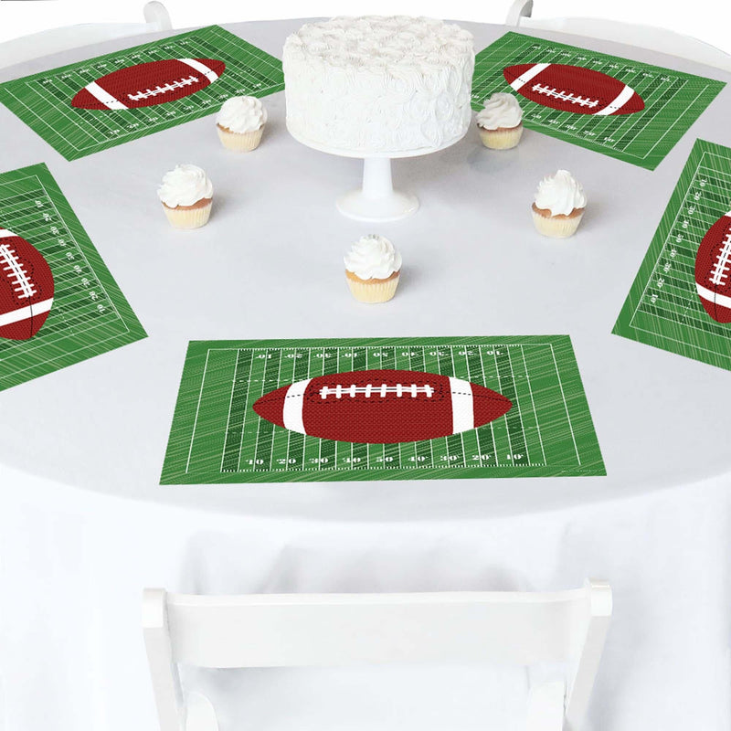 End Zone - Football - Party Table Decorations - Baby Shower or Birthday Party Placemats - Set of 16
