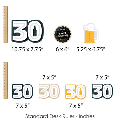 Cheers and Beers to 30 Years - 30th Birthday Party Centerpiece Sticks - Showstopper Table Toppers - 35 Pieces