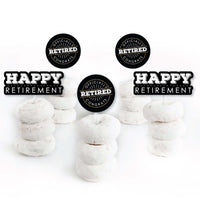 Happy Retirement - Dessert Cupcake Toppers - Retirement Party Clear Treat Picks - Set of 24