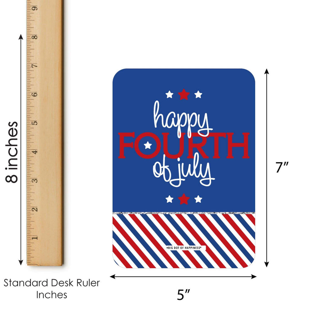 4th of July - Bar Bingo Cards and Markers - Independence Day Bingo Game - Set of 18