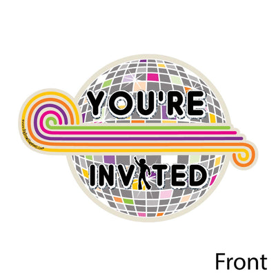 70's Disco - Shaped Fill-In Invitations - 1970s Disco Fever Party Invitation Cards with Envelopes - Set of 12