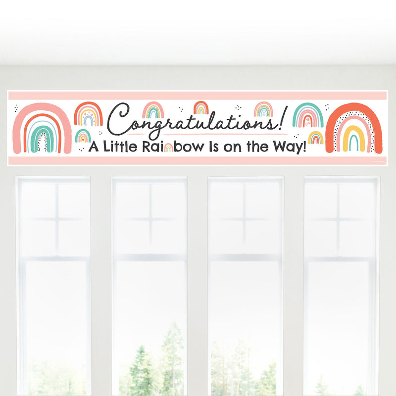 Hello Rainbow - Boho Baby Shower Decorations Party Banner