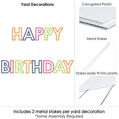 Cheerful Happy Birthday - Yard Sign Outdoor Lawn Decorations - Happy Birthday Yard Signs