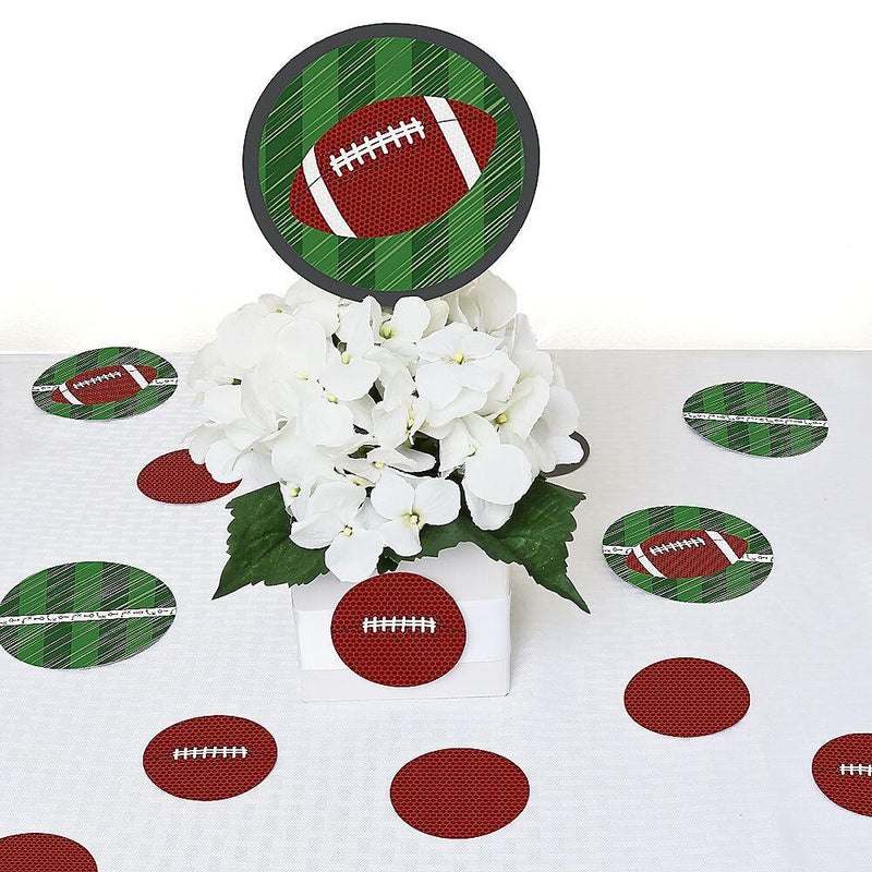 End Zone - Football - Baby Shower or Birthday Party Giant Circle Confetti - Football Party Decorations - Large Confetti 27 Count