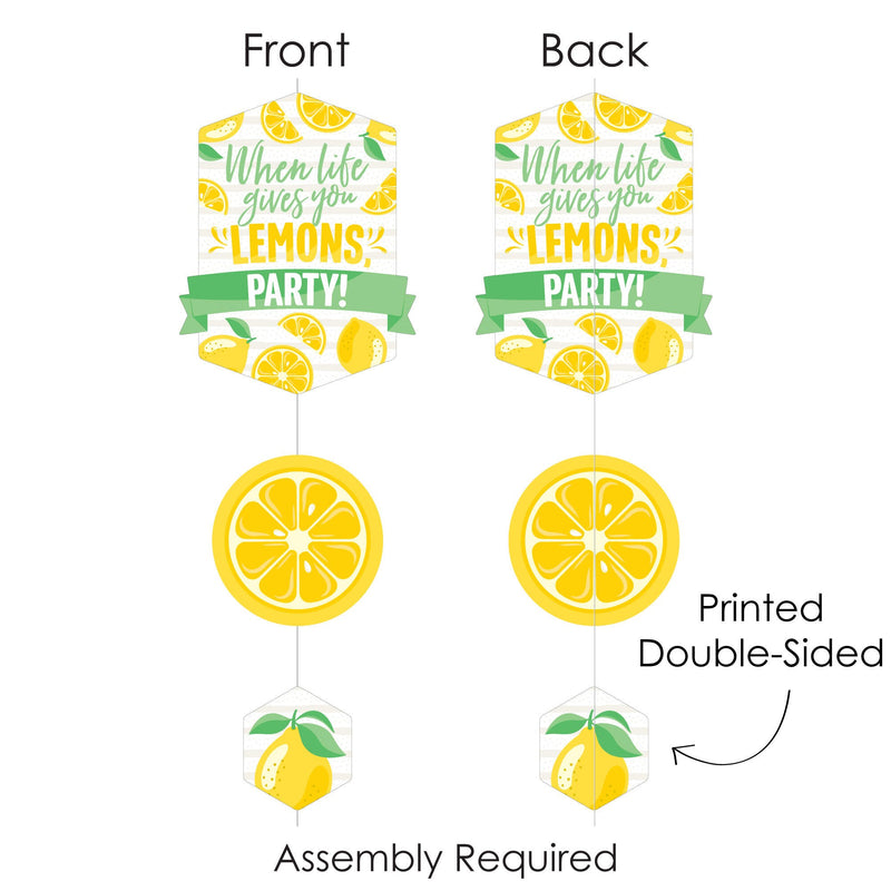 So Fresh - Lemon - Citrus Lemonade Party DIY Dangler Backdrop - Hanging Vertical Decorations - 30 Pieces