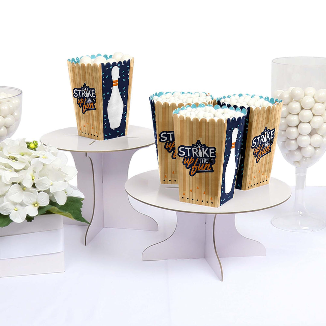 Strike Up the Fun - Bowling - Birthday Party or Baby Shower Favor Popcorn Treat Boxes - Set of 12