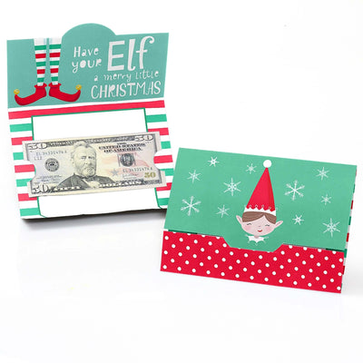 Elf Squad - Kids Elf Christmas and Birthday Party Money And Gift Card Holders - Set of 8