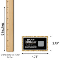 Adult Happy Birthday - Gold - Birthday Party Game Scratch Off Cards - 22 ct