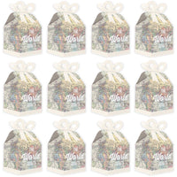 World Awaits - Square Favor Gift Boxes - Travel Themed Party Bow Boxes - Set of 12