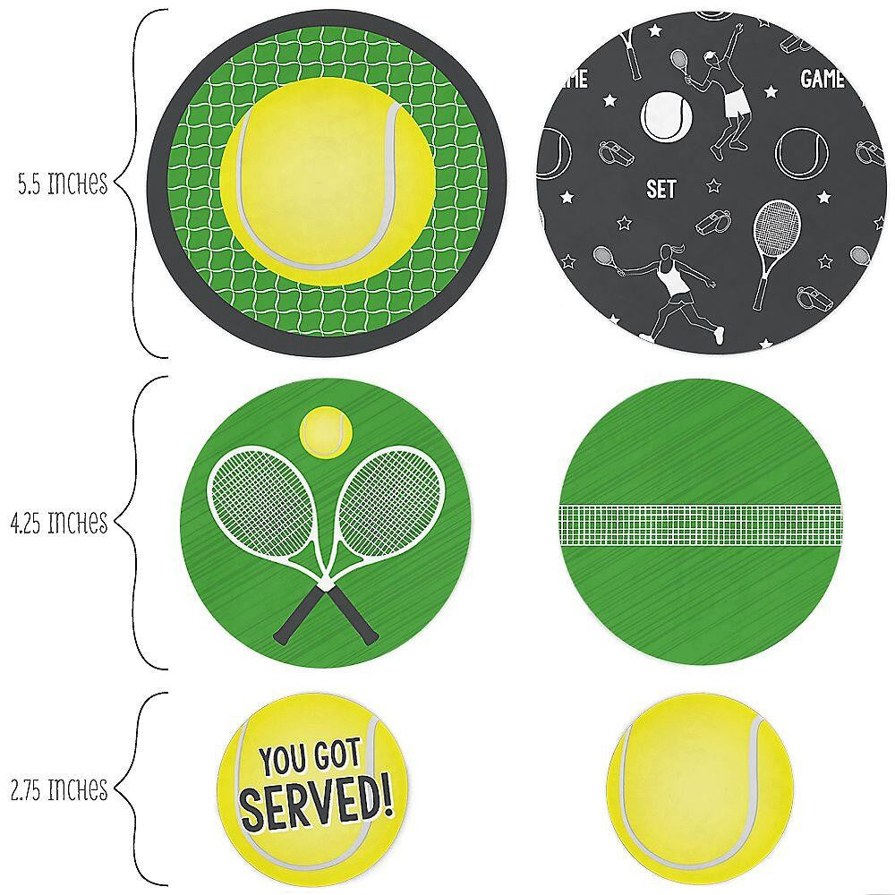 You Got Served - Tennis - Baby Shower or Birthday Party Giant Circle Confetti - Party Decorations - Large Confetti 27 Count