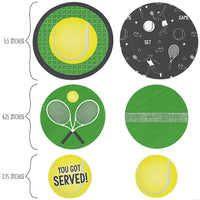 You Got Served - Tennis - Baby Shower or Birthday Party Giant Circle Confetti - Party Decorations - Large Confetti 27 Count