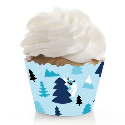 Yeti to Party - Abominable Snowman Party or Birthday Party Decorations - Party Cupcake Wrappers - Set of 12
